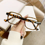 Унисекс ретро очки с квадратной оправой из черепахового пластика с прозрачными линзами