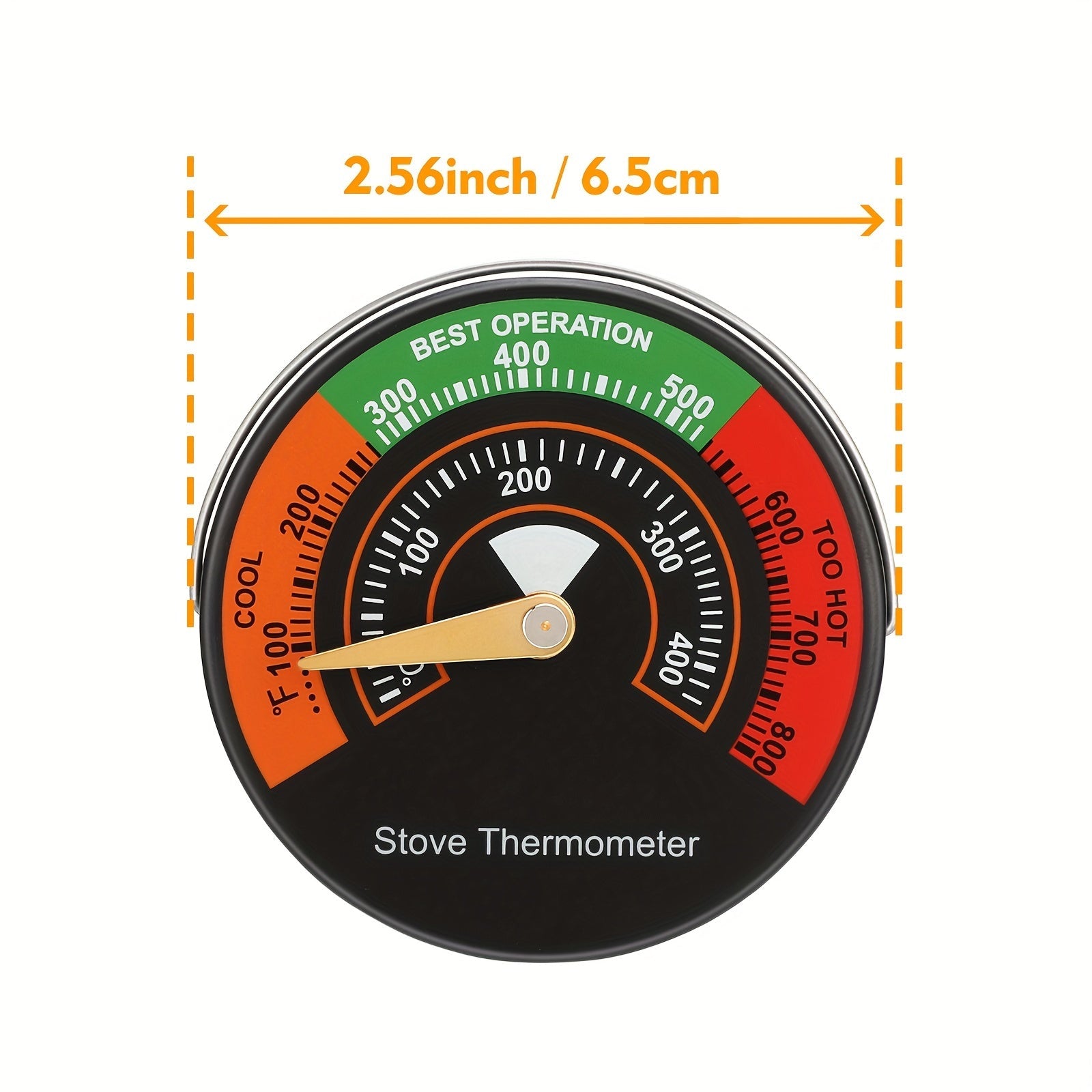 Wood Stove Fan EcoFan with Magnetic Thermometer Fuel-Efficient 6-Blade Non-Electric