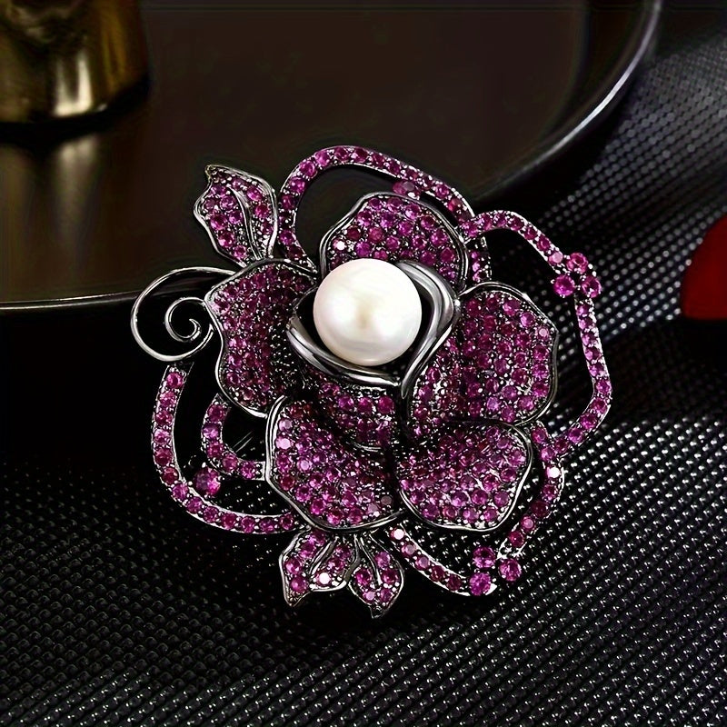 Ayollar uchun zargarlik buyumlari Zamonaviy Camellia brosh pin sun'iy marjon bezaklari