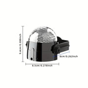 Luz de bola de discoteca LED de 7 colores, alimentada por USB, material ABS negro para fiestas y eventos