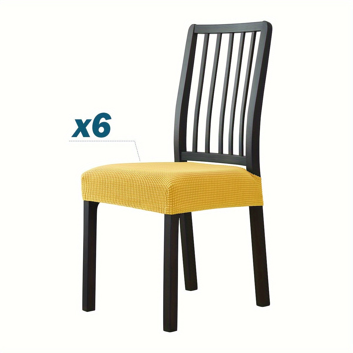 4-6 Piece Velvet Chair Covers with Elastic Headrest for Dining Chairs in Home and Hotel