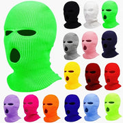 3-Hole Knitting Ski Mask Winter Face Cover for Cold Weather Riding