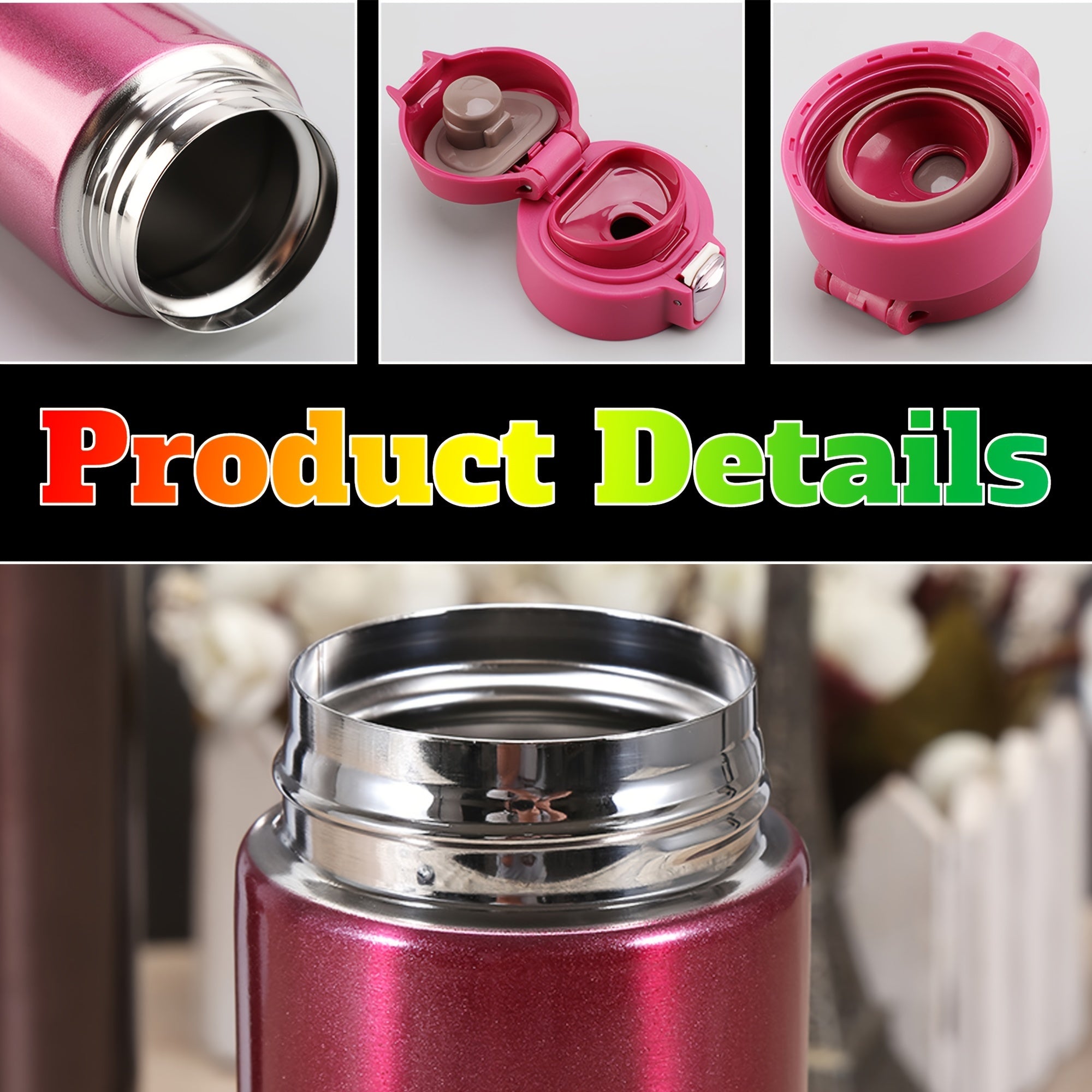 Botella de agua de acero inoxidable aislada de 500ml personalizada, grabada a medida, botella deportiva