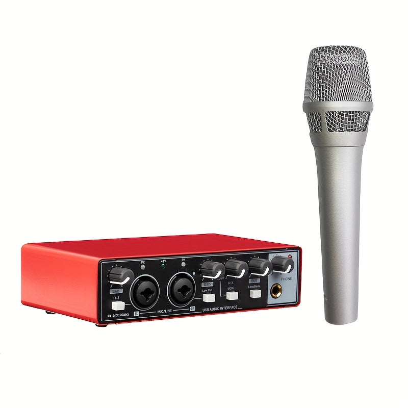 Аудиоинтерфейс с 2 каналами для записи музыки с дисплеем и фантомным питанием XLR