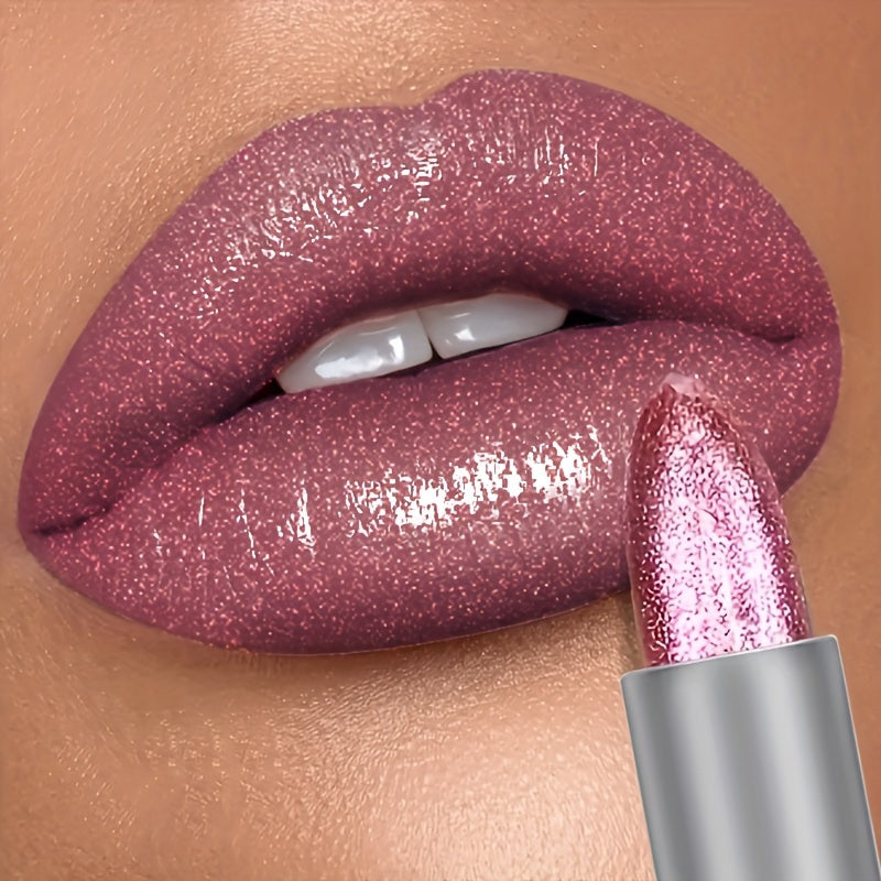 Long-Lasting Glitter Lipstick for Adults, Purple, Moisturizing Jelly Formula, ≤100ml