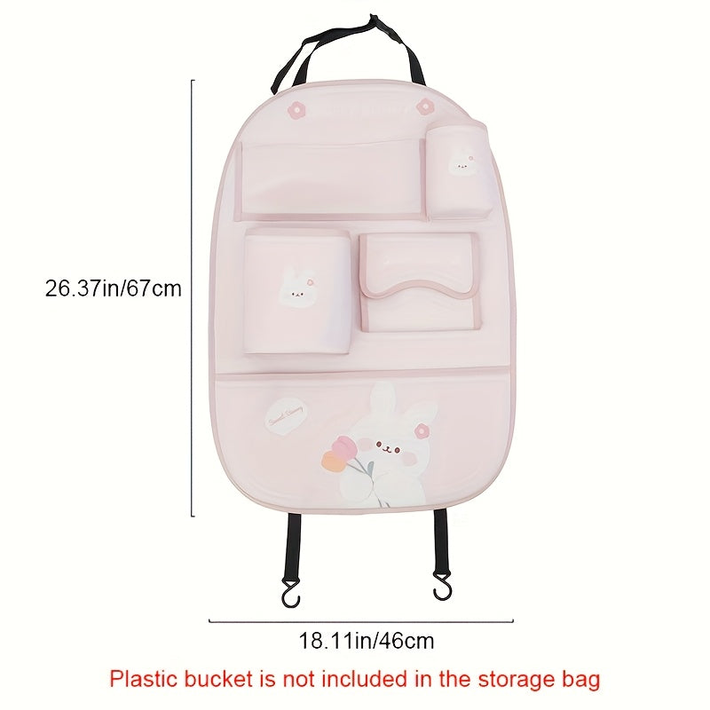 Bolalar multikartinalari uchun o'rdak va quyon avtomobil tashkilotchisi, ko'p bo'limli saqlash sumkasi