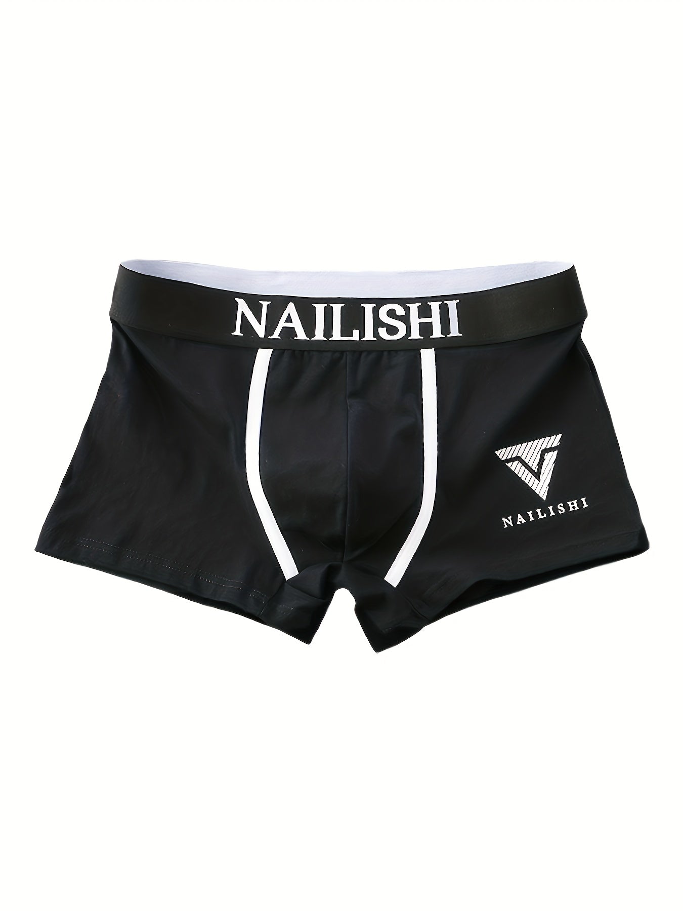 Men's Cotton Boxer Briefs 3-Pack Alphabet Print Breathable Stretch Knit Underwear