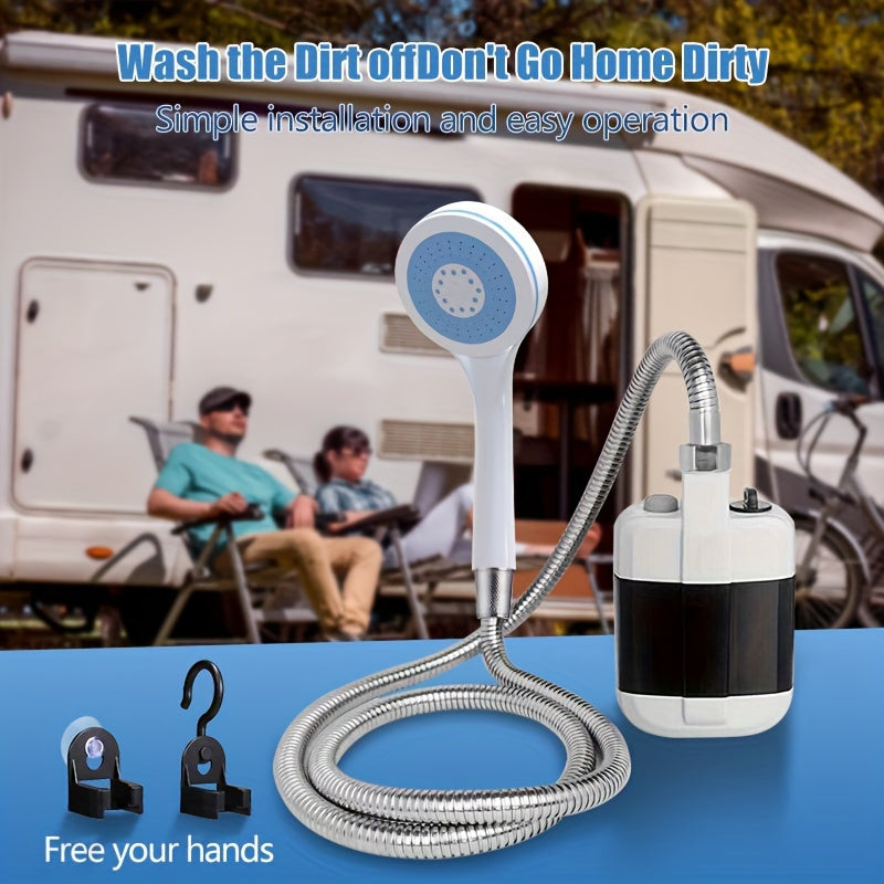 Portable Camping Shower Handheld Water Pump with Filtration 4-5L/min