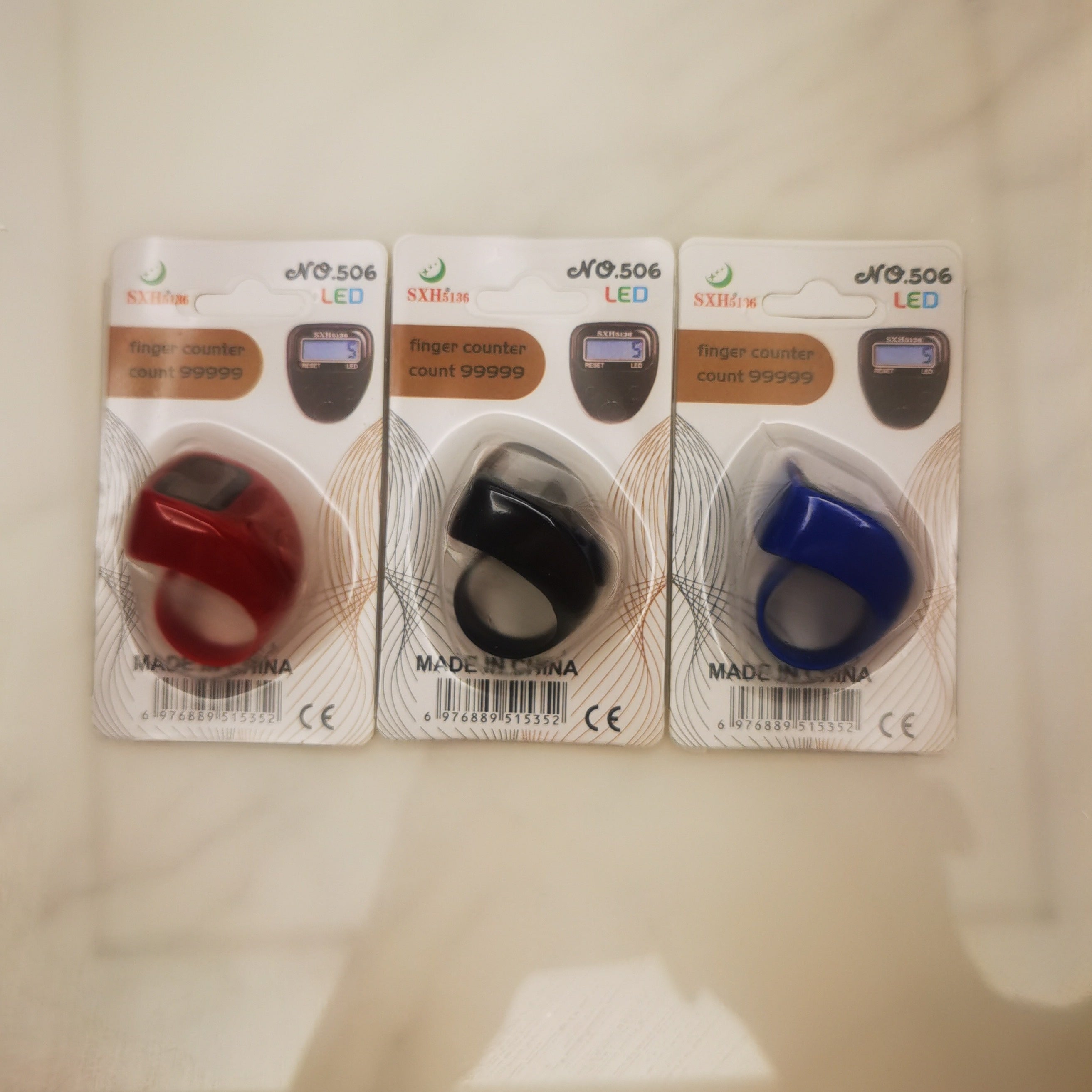 LED Electronic Counter with Tasbih Prayer Beads Digital Counter for Knitting and Counting Blue LCD Display