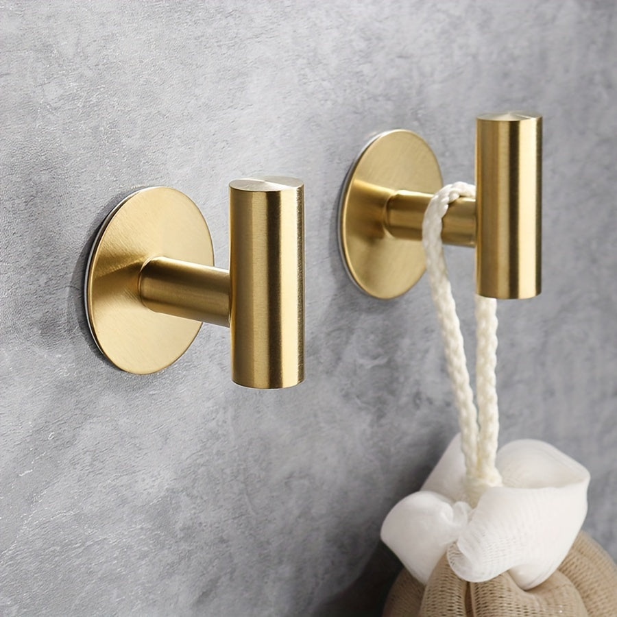 4pcs Modern Metal Self-Adhesive Towel Hooks for Bathroom Kitchen Home