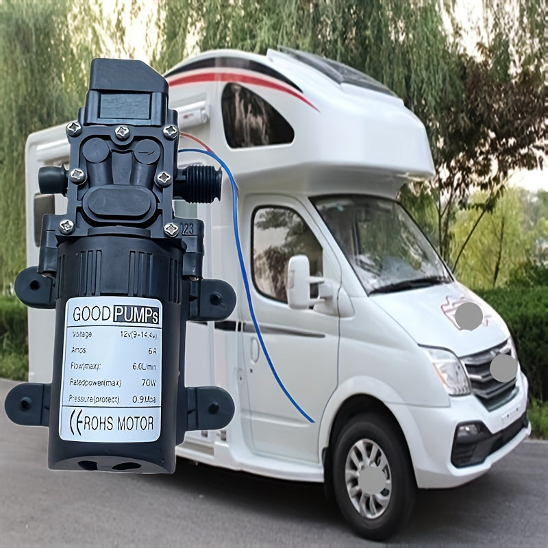 Bomba de agua de diafragma de alta presión 130PSI, autocebante, 12V para autocaravana, barco, jardín