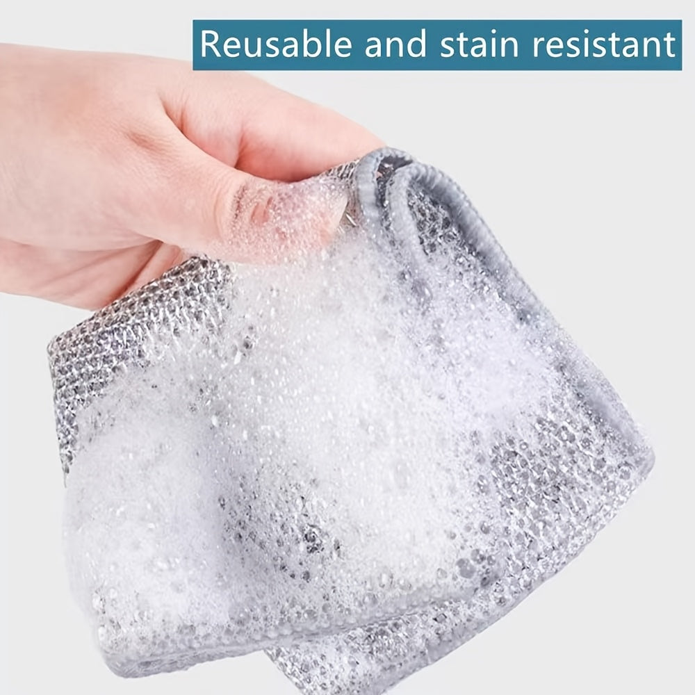 Set of 20 Microfiber Steel Fleece Scrub Pads for Wet Dry Cleaning