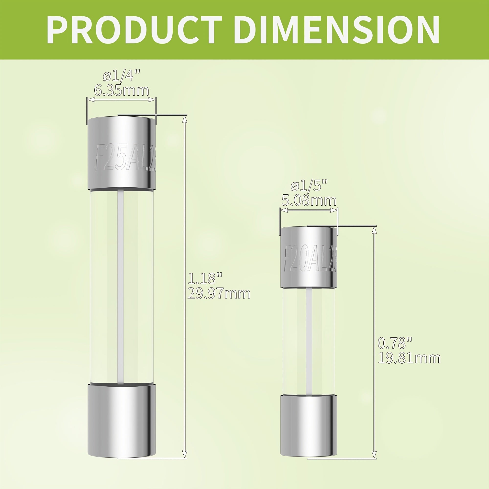 Набор разнообразных стеклянных предохранителей 360 шт., размеры 5x20 и 6x30, 10A