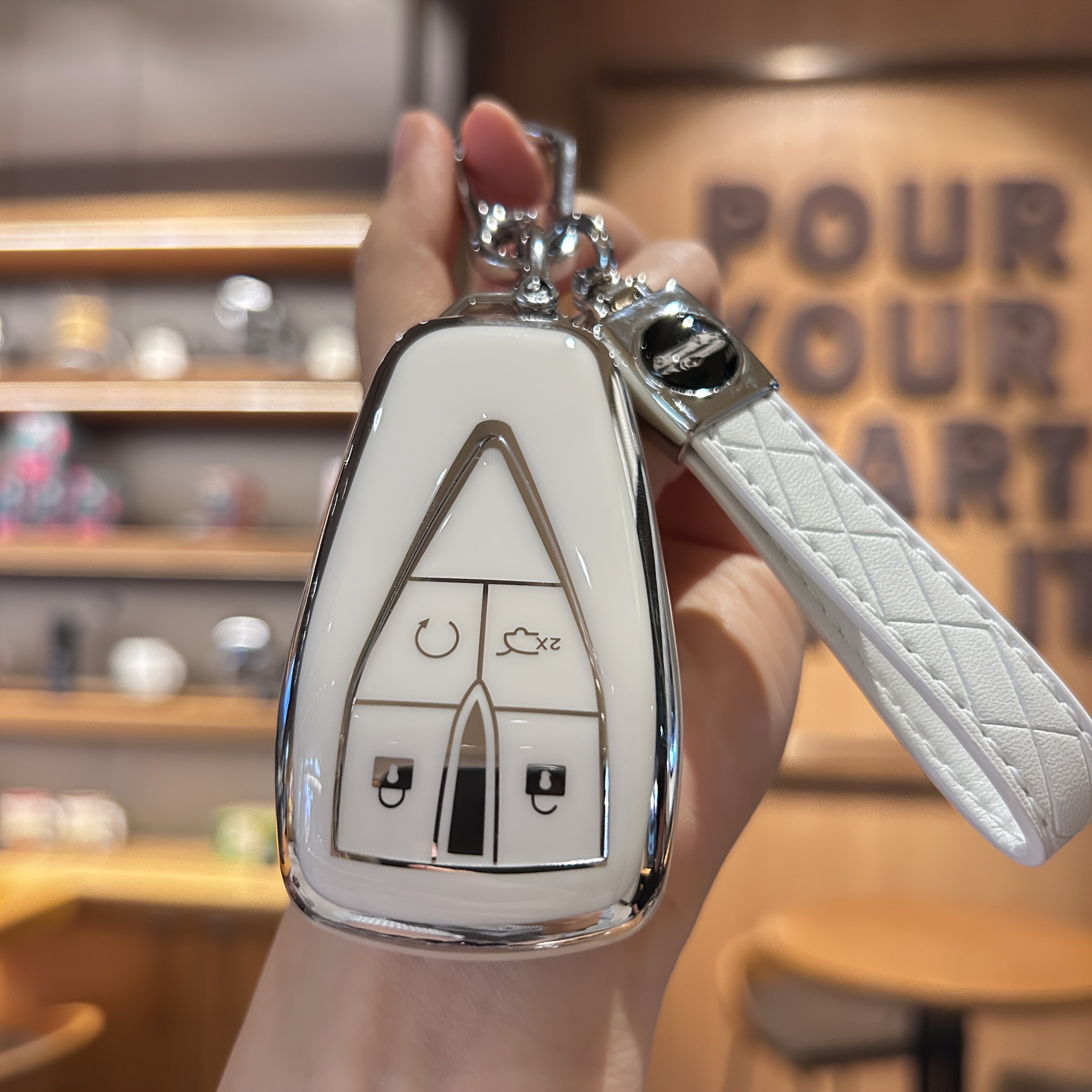 Universal TPU Car Key Cover with Keychain for SUV Models Durable Stylish