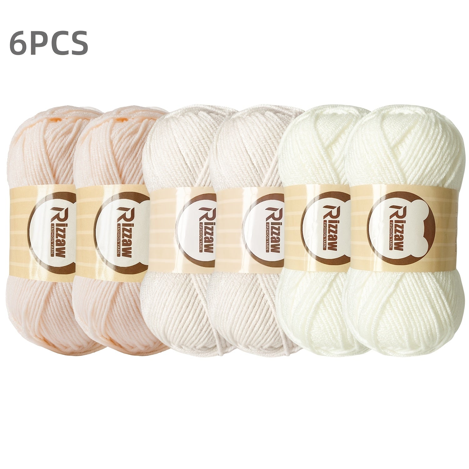 Six Soft Acrylic Yarn Bundles for Crochet and Knitting Valentine's Day Gifts