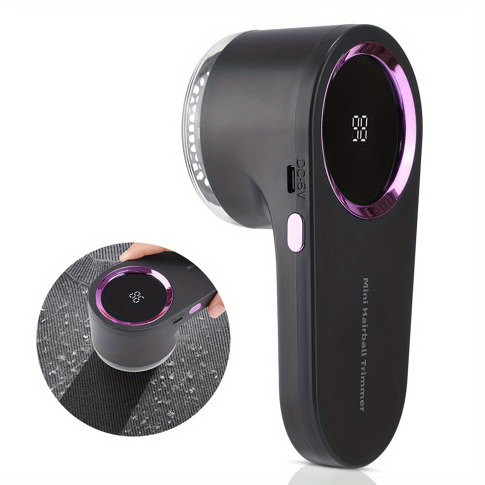 USB Rechargeable Fabric Shaver with LED Display Electric Lint Remover for Clothes Bedding Furniture
