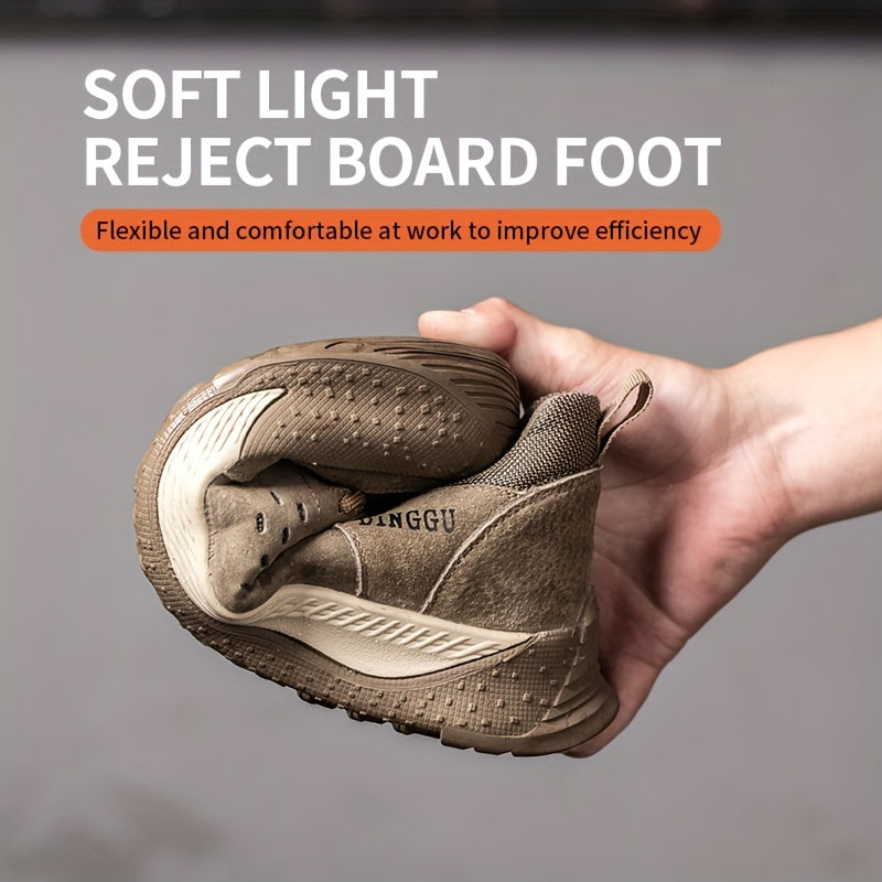 Sanoat xavfsizligi uchun teshilmas tagliklar, sirpanmas, bosilmas va teshilmas xususiyatlarga ega po'lat barmoqli ish botinkalari.