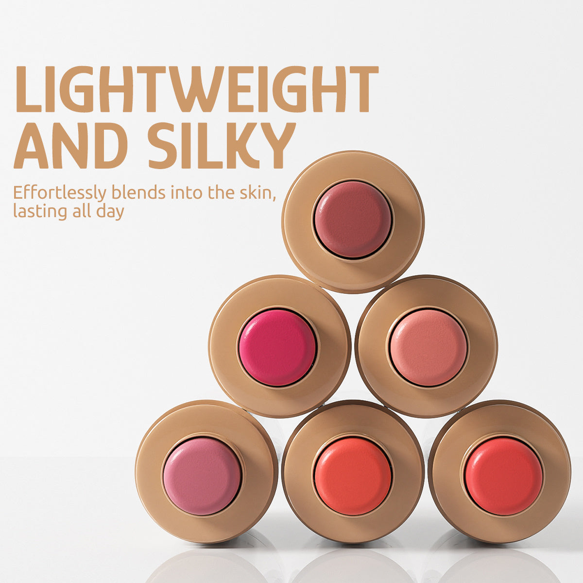 Women Cream Blush Stick Multi-Functional Natural Long-Lasting 6 Colors