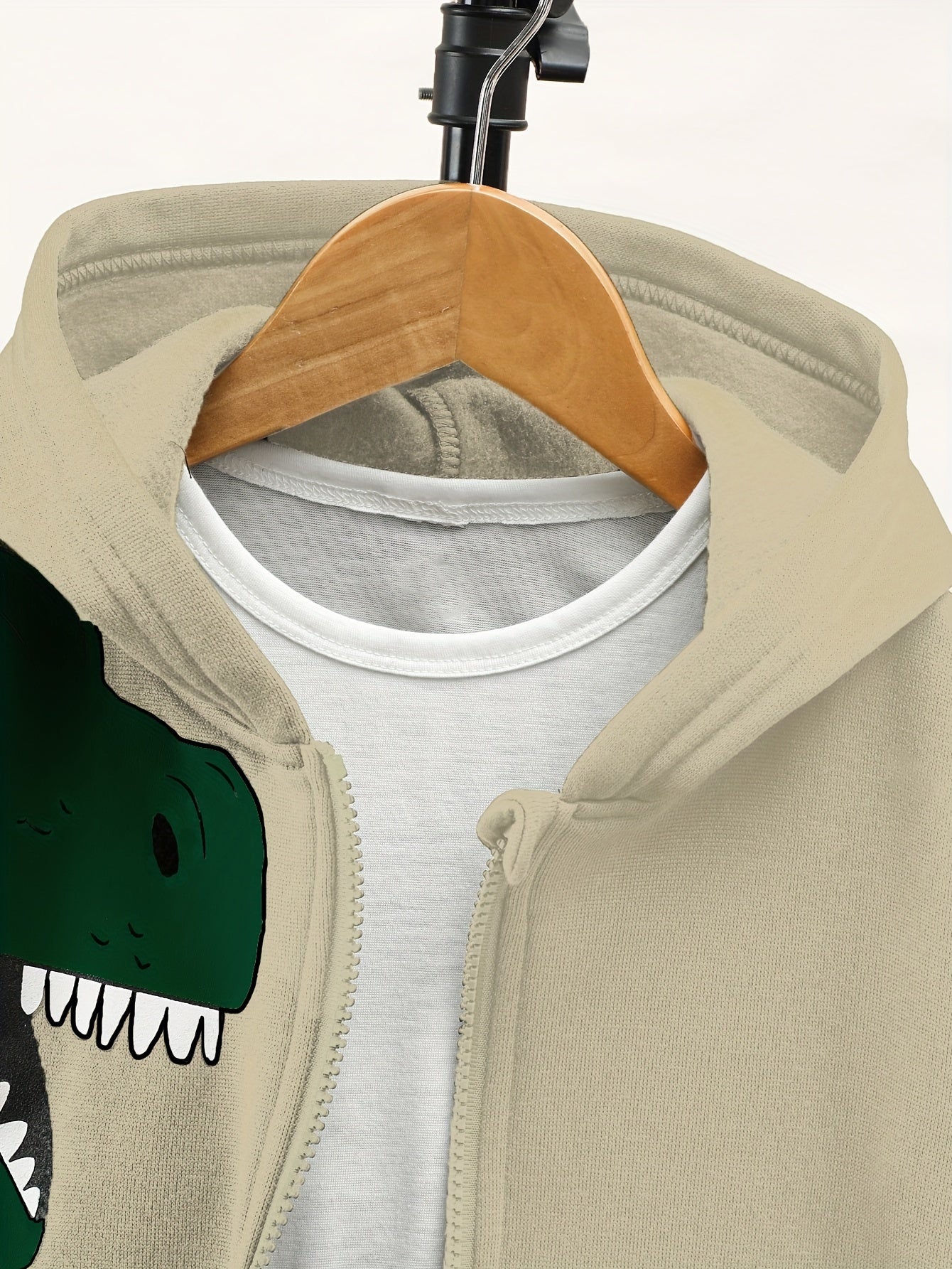 Toddler Boy Fleece-Lined Dinosaur Hoodie and Pants Set Fall Winter Cozy Machine Washable