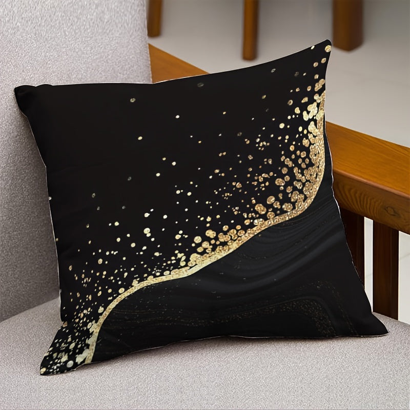 Black and Gold Pillow Covers 44.98 cm Square Durable Washable for Couch Decor