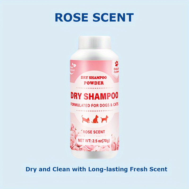 Pet Dry Shampoo Powder for Cats Non-Electric Deodorant and Clean in PE Bottle