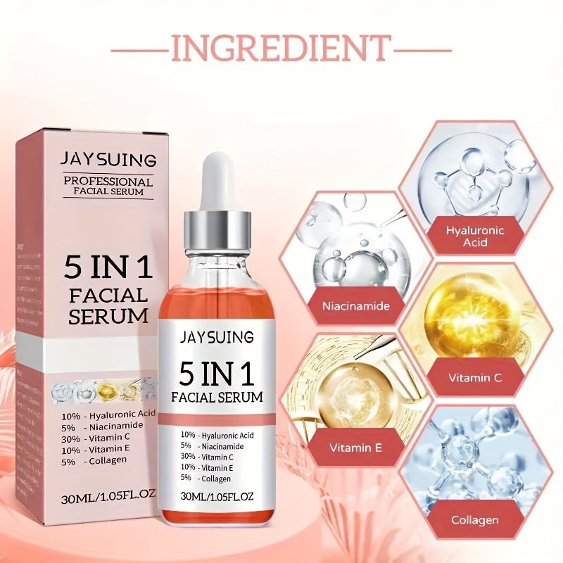 2pcs Facial Serum Set with Hyaluronic Acid Collagen Niacinamide Vitamin C E for All Skin Types