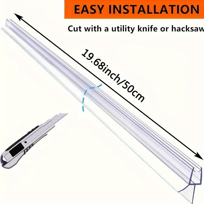 Shower Door Seal Strip for Leak Prevention, Easy to Install, Frameless Design
