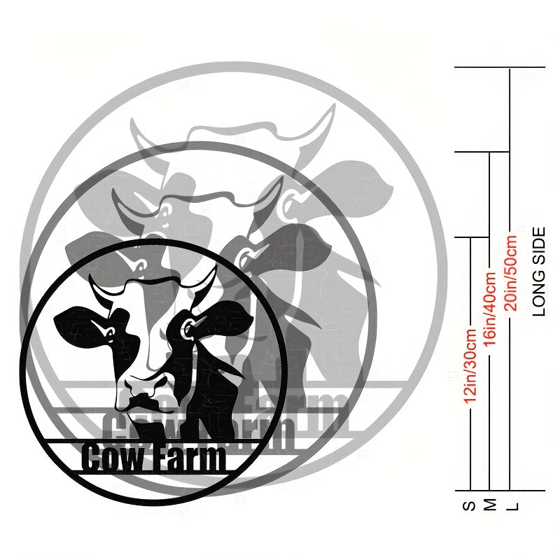 Metal Cow Wall Art with Custom Name Plate Farmhouse Decor Easy-Hang