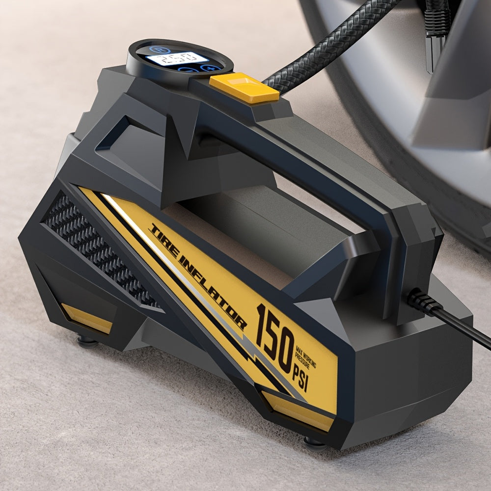 Digital Tire Inflator Portable Air Compressor Pump with LED Light for Cars Motorcycles Bicycles 12V