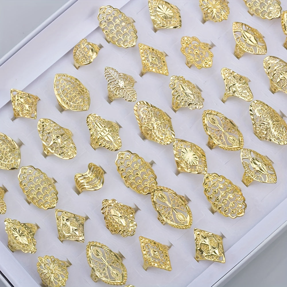 Ayollarning kundalik ziyofatlari, zargarlik bezaklari va sovg'a berish uchun mo'ljallangan 20 ta nafis vintage bo'sh gullar halqalari to'plami.