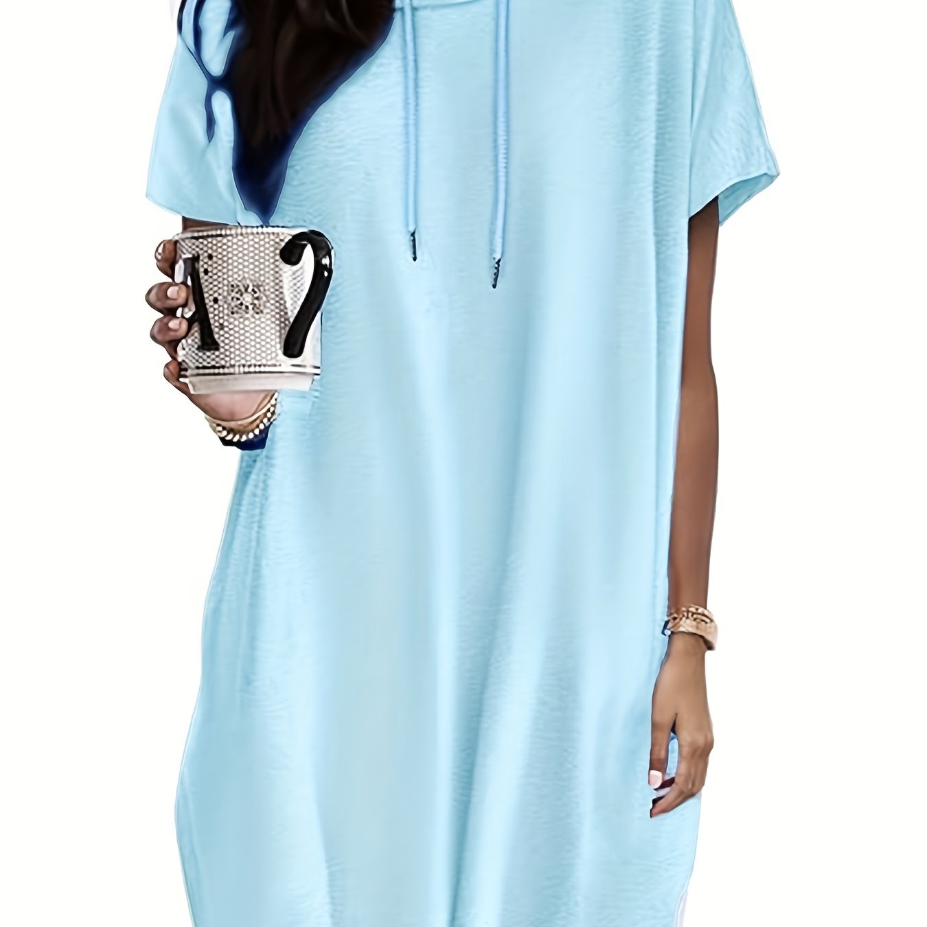 Женская футболка свободного кроя с коротким рукавом и карманами, легкий полиэстер-спандекс