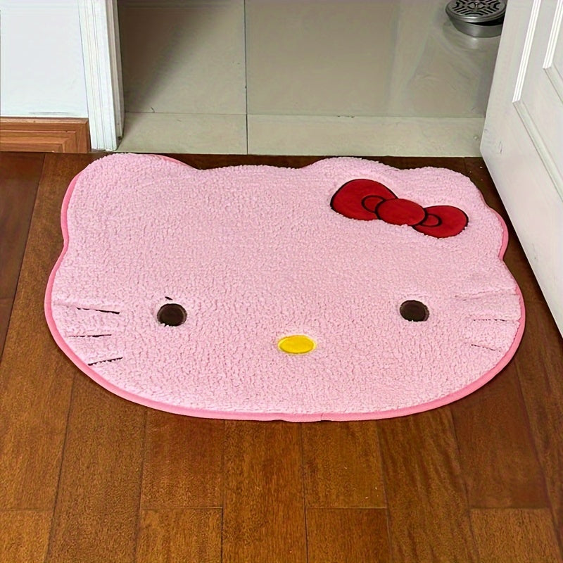 Non-Slip Hello Kitty Plush Door Mat Absorbent Carpet for Home Bedroom Decor