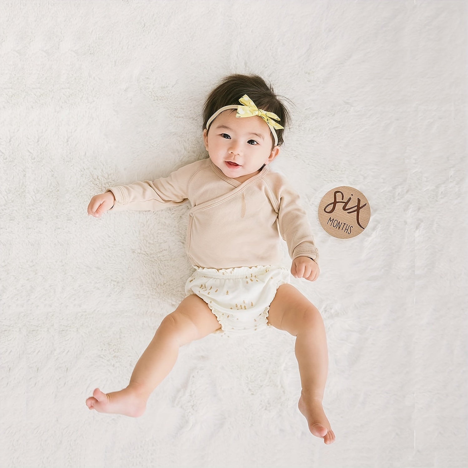 Set of 6 Monthly Milestone Cards for Baby Growth Tracking Double-Sided Photo Props