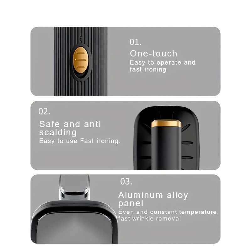Portativ USB Qo‘l bilan kiyimlarni tozalash mashinasi, Mini toshqin, 32W, kuyishga qarshi, yopishqoqsiz tutqich, Sun'iy tolalar, to‘qimachilik, mato va ipak mato uchun ideal, Uy, sayohat va biznes uchun mukammal, doimiy harorat, qora va oq rang sxemasi.