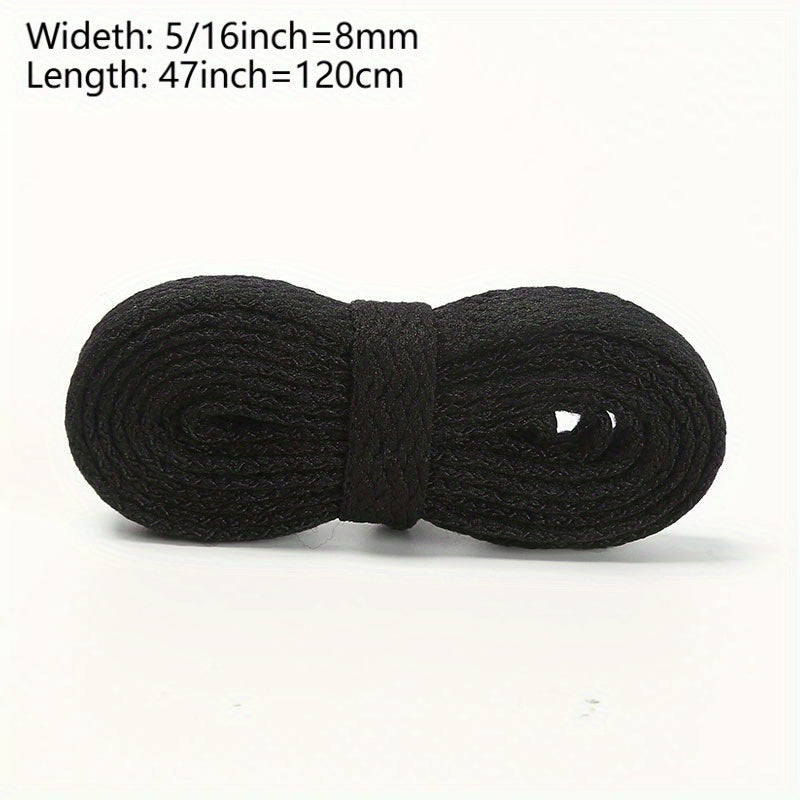 Unisex Flat Shoe Laces Polyester Black White Gray Sneakers Casual