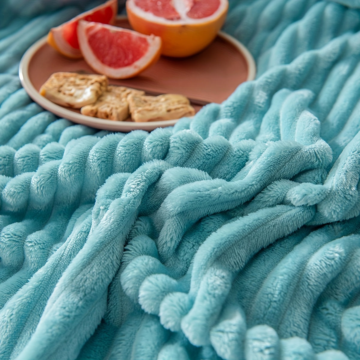 Plush Blanket with Drawstring Solid Color Throw Blanket Multi-Functional Gift for All Seasons