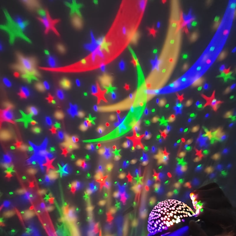 Starry Sky Projector Lamp with 8 Color Modes USB Battery Powered Modern Space Desk Light