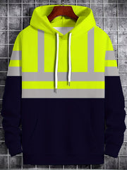 Men's Plus Size Hooded Sweatshirt Polyester Patterned Casual Long Sleeve