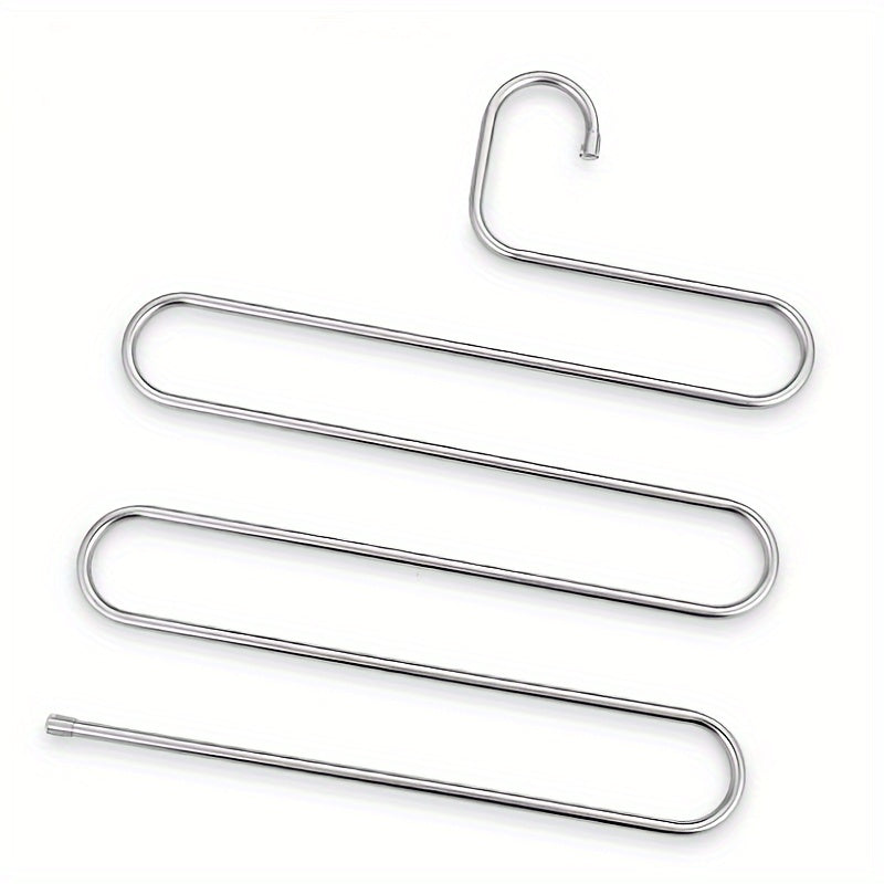 Juego de tres perchas de metal multicapa para secar y organizar el armario