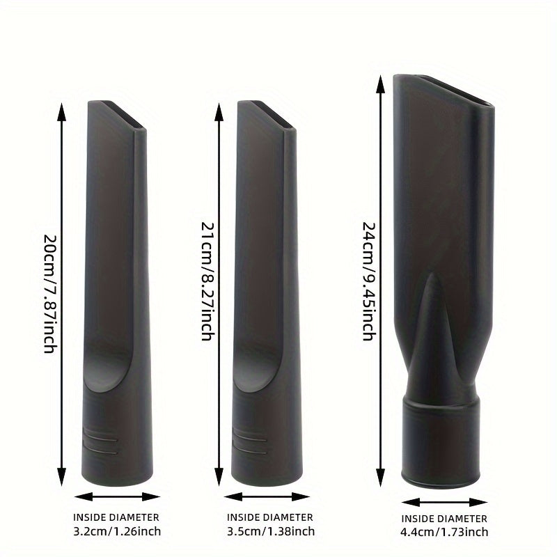 Set of 3 Vacuum Cleaner Flat Nozzles in Sizes 3.2cm, 3.5cm, and 4.4cm for Cleaning Tasks