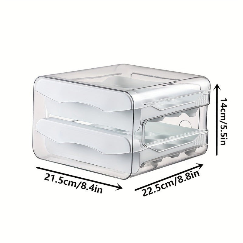 32-Compartment Egg Storage Box Made of Durable PP for Refrigerator Organizer