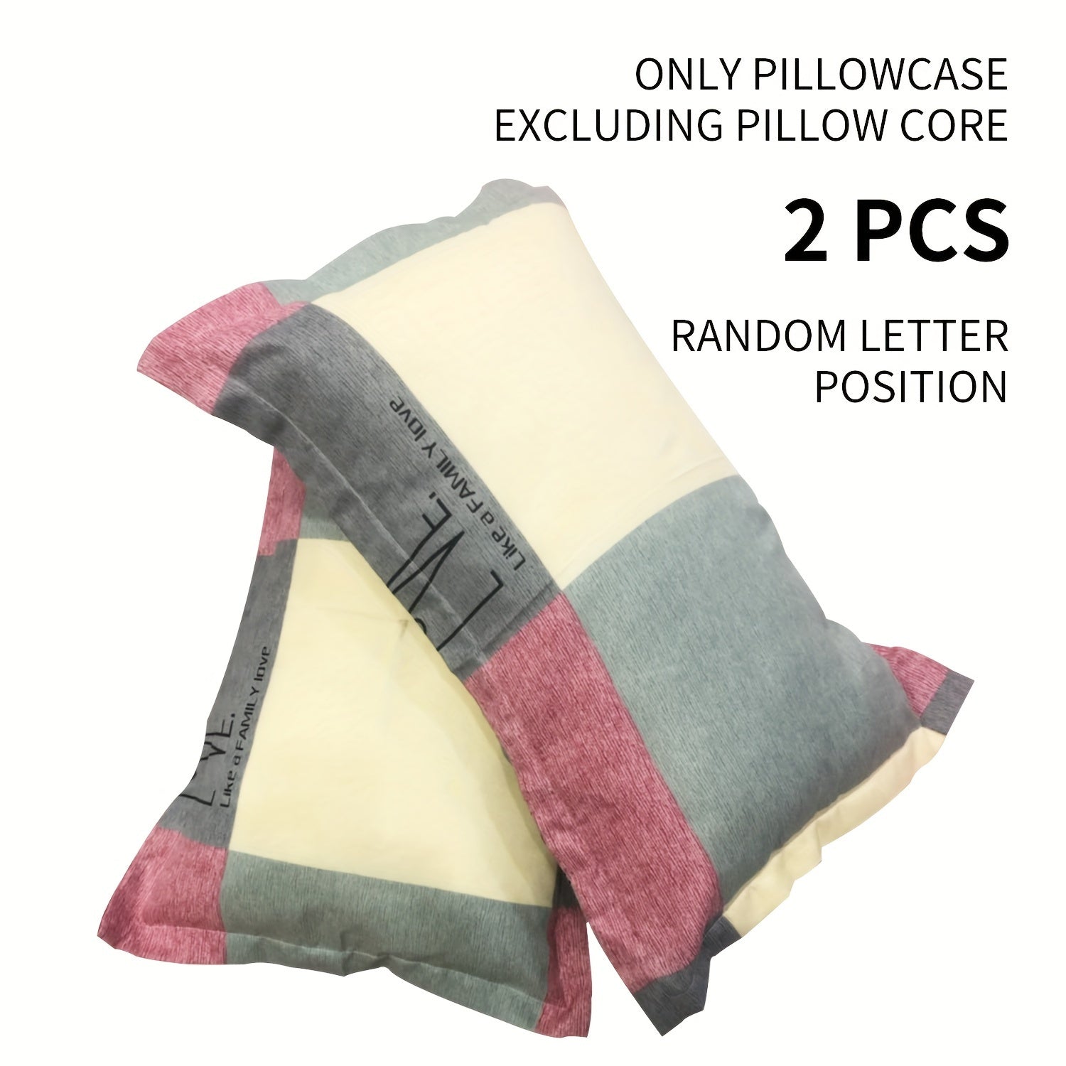 Juego de 2 fundas de almohada a cuadros de 75cm x 48cm, lavables a máquina, diseño geométrico