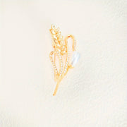 Elegant Rhinestone Wheat Pearl Brooch for Sweaters Shirts and Suits 1 or 2 Pieces