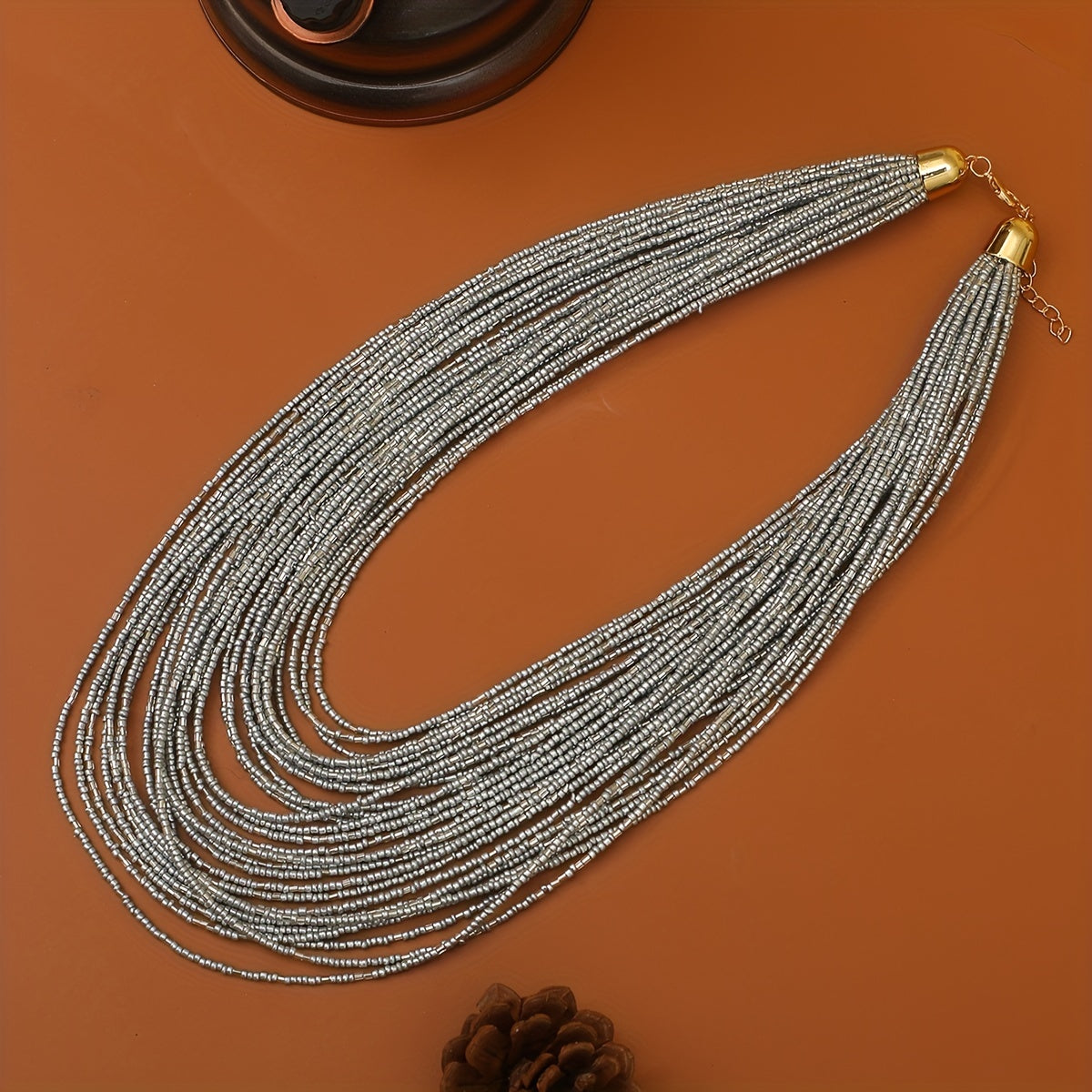 Multilayer Millet Bead Necklace for Women Boho Style Jewelry