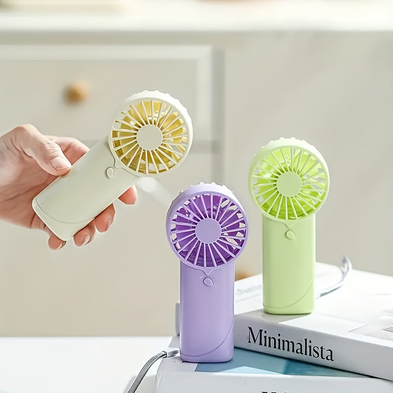 Mini Portable Handheld Electric Fan Battery-Free Lightweight for Outdoor Travel