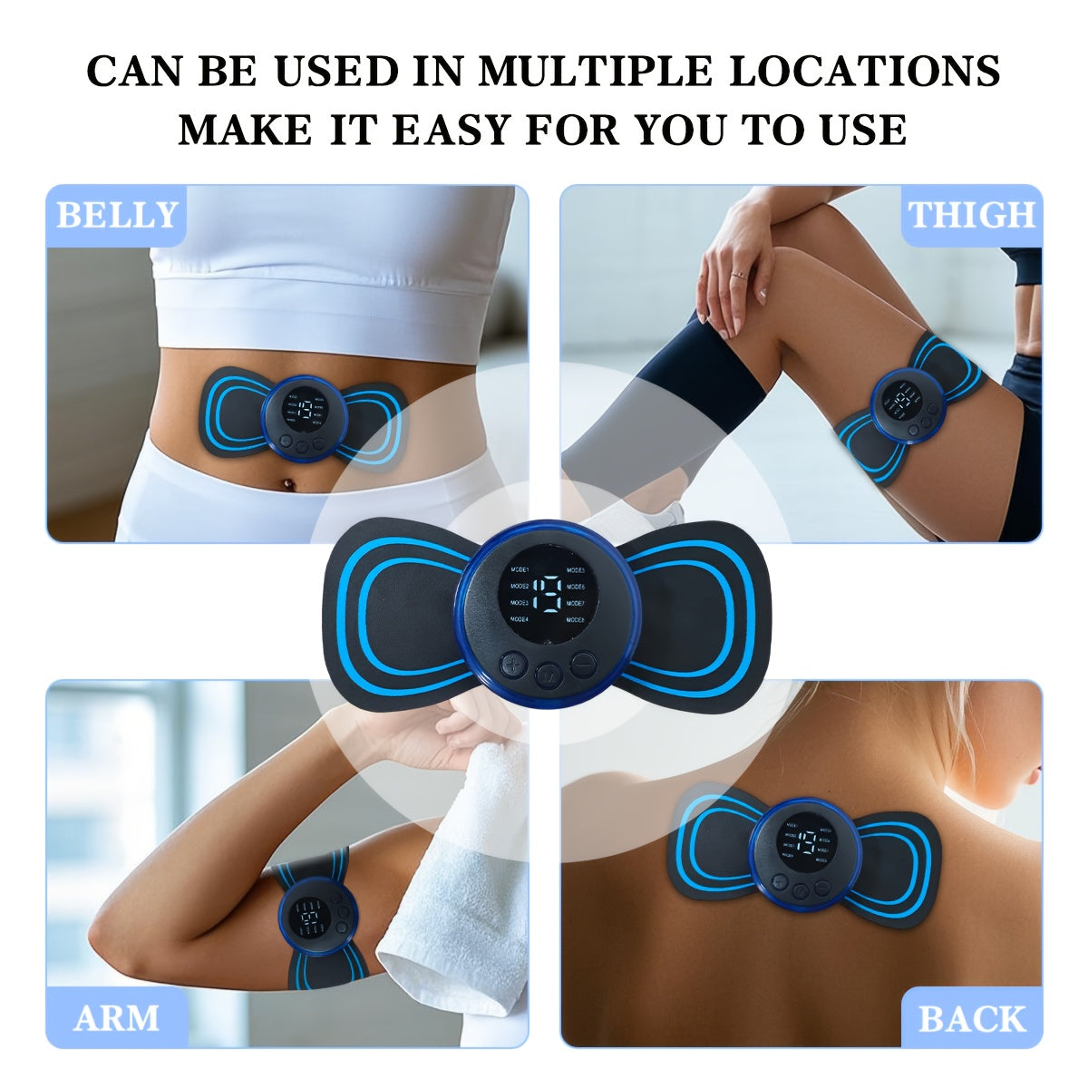 Home Massager with 3 Attachments USB Rechargeable 8 Modes 19 Intensity Levels for Men and Women