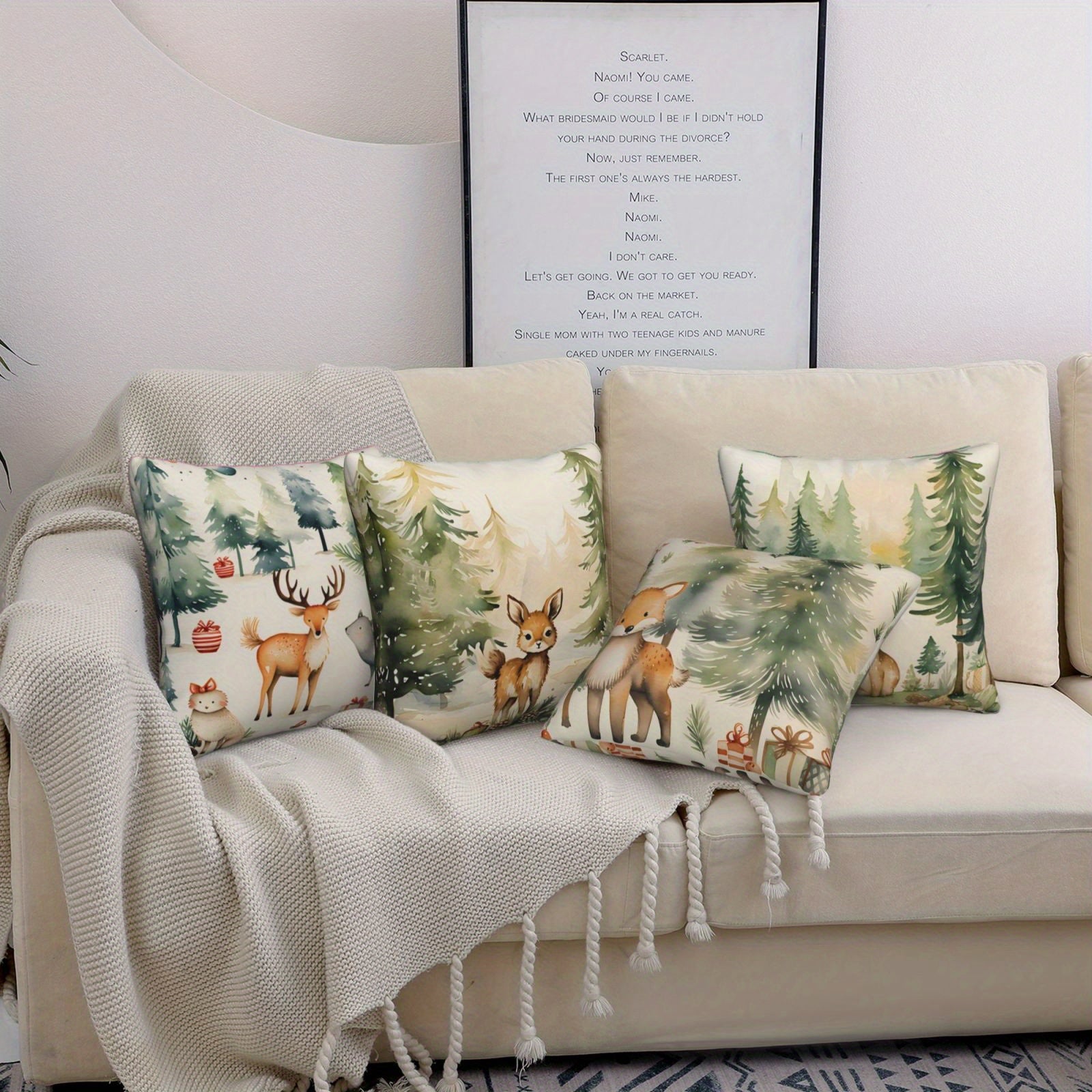 Christmas Pillow Covers 45x45cm Holiday Decor for Living Room and Bedroom