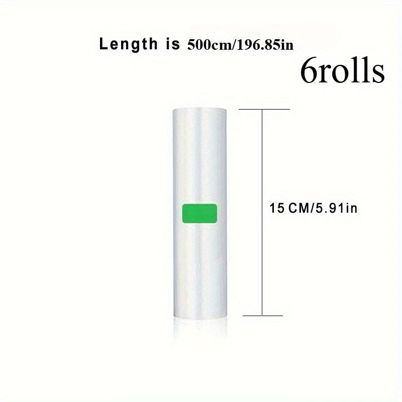 6pcs Vacuum-Sealed BPA-Free Storage Bags 2.5cm x 200mm for Kitchen and Restaurant