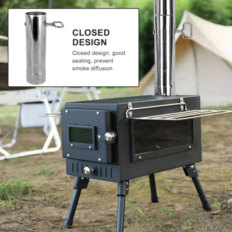 Stainless Steel Chimney Pipe 5.99cm with Dampers for Smoke Exhaust Outdoor Stove