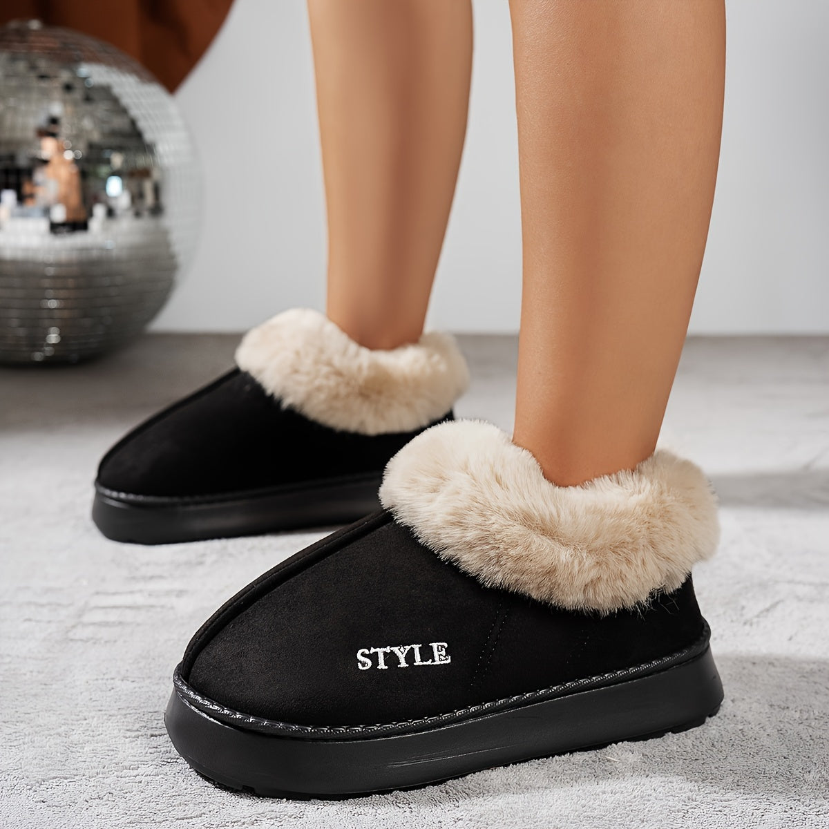 Women's Winter Velvet Fluffy Warm Indoor Non-slip Slippers